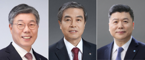 왼쪽부터 황병우 DGB대구은행장, 김옥찬 전 KB금융지주 사장, 권광석 전 우리은행장. 매일신문DB