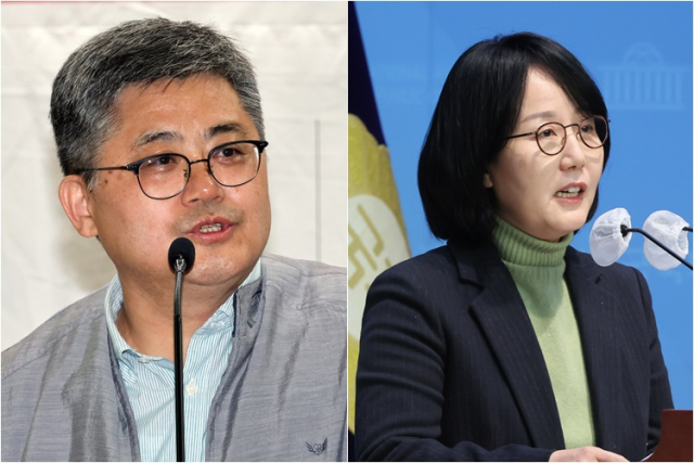 함운경 민주화운동동지회 회장(왼쪽) 김현아 전 의원. 연합뉴스