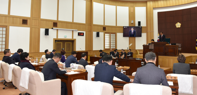 경산시의회 제252회 임시회 제1차 본회의 장면.