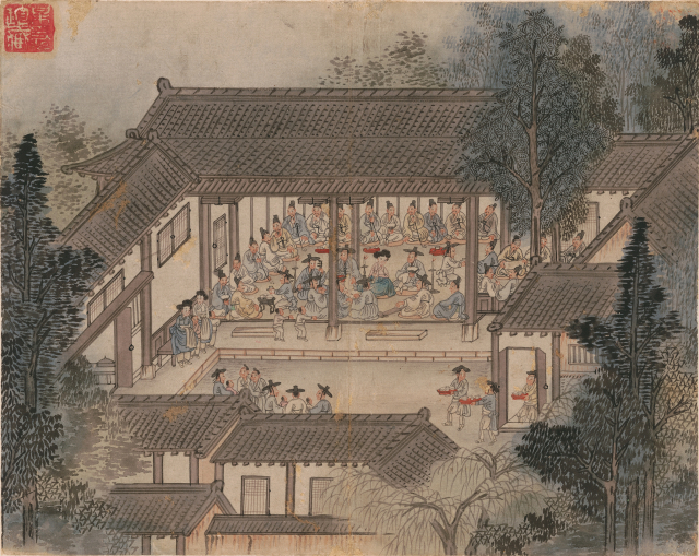 작가 미상, '수갑계회(壽甲稧會)', 1814년, 종이에 담채, 29×36.4㎝, 국립중앙박물관 소장