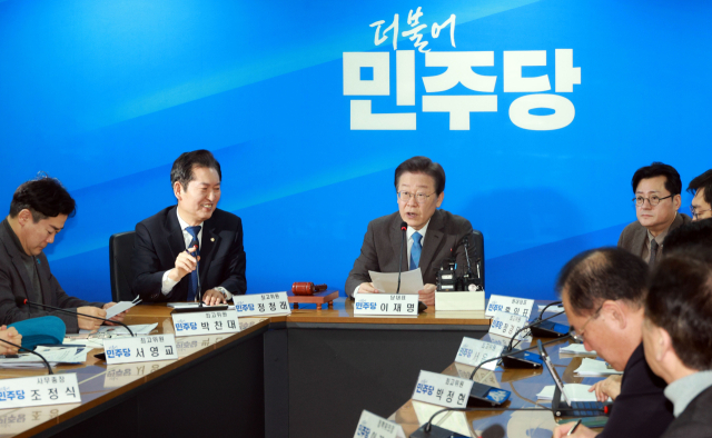더불어민주당 이재명 대표가 28일 서울 여의도 중앙당사에서 열린 최고위원회의에서 발언하고 있다. 연합뉴스