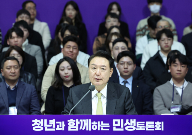 윤석열 대통령이 5일 경기 광명시 아이벡스 스튜디오에서 