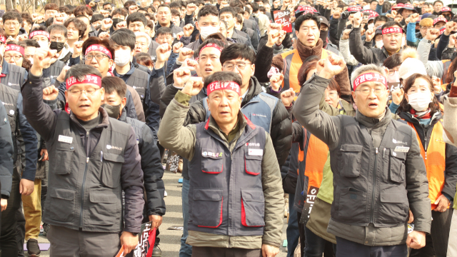 7일, 민주노총 대구지역본부가 2024 투쟁선포대회를 열었다. 민주노총 대구지역본부 제공