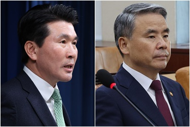 황상무 대통령실 시민사회수석(왼쪽) 이종섭 호주 대사. 연합뉴스