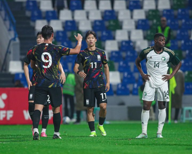 사우디아라비아와의 WAFF U-23 챔피언십 준결승에서 선제골을 넣은 엄지성(11)의 모습. 대한축구협회 제공