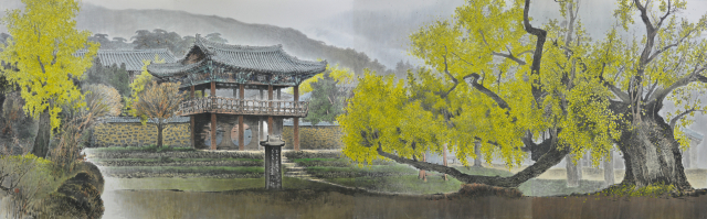 도동서원, 화선지에 수묵담채, 520×162cm, 2012