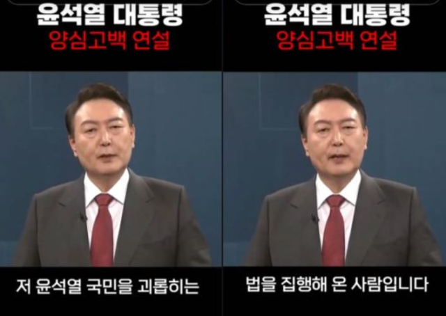 윤석열 대통령 모습이 등장하는 딥페이크 영상. 틱톡 캡처