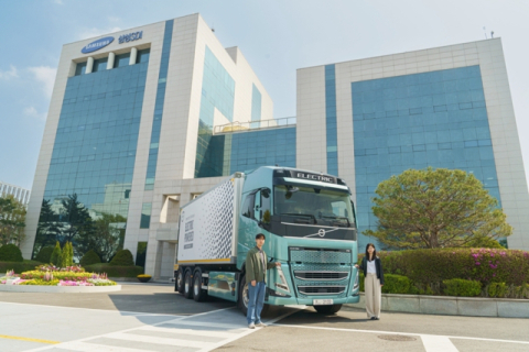 삼성SDI, 볼보와 협력한 세계 최초 전기 대형트럭 시승식 개최