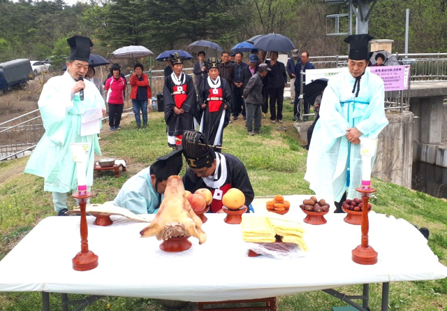 경북 영천 청제, 풍년 기원 첫 통수 고유제 거행