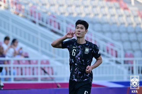 19일(이하 한국시간) 카타르 도하의 압둘라 빈 칼리파 스타디움에서 열린 2024 아시아축구연맹(AFC) U-23 아시안컵 조별리그 B조 2차전 한국-중국 경기. 멀티골을 터뜨린 이영준. 대한축구협회 제공