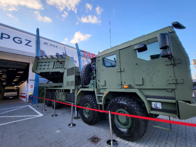 국제방위산업전시회(MSPO)에 전시된 한화에어로스페이스 다련장로켓 천무(폴란드명 호마르-K). 연합뉴스