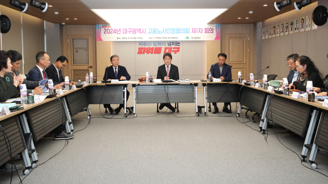 정장수 대구시 경제부시장이 23일 대구시 고용·노사민정협의회에서 