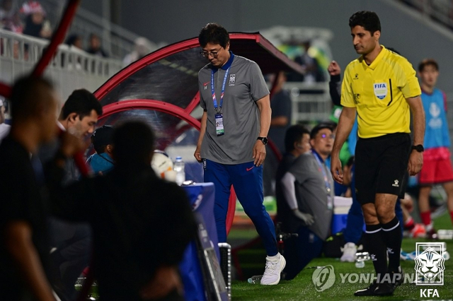 U-23 아시안컵 8강전에서 인도네시아에 승부차기 끝에 패배해, 10회 연속 올림픽 본선 진출이 좌절된 U-23 대표팀. 연합뉴스