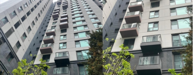 GS건설이 시공한 서울 서초구의 한 아파트에 한국표준(KS) 마크를 위조한 중국산 유리가 대거 설치된 것으로 드러났다. 해당 아파트 모습. 연합뉴스