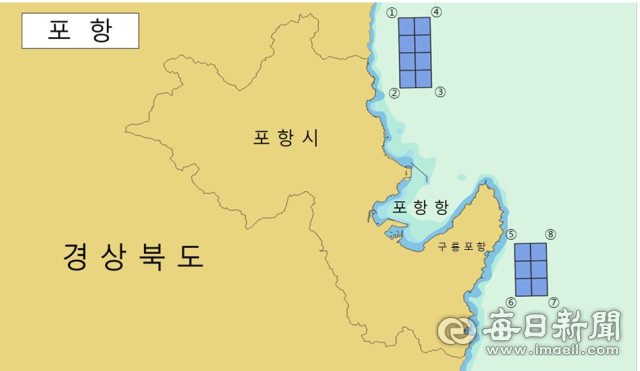 국립해양조사원 동해해양조사사무소가 정밀 조사를 실시하는 포항 인근 해역 지도. 국립해양조사원 제공