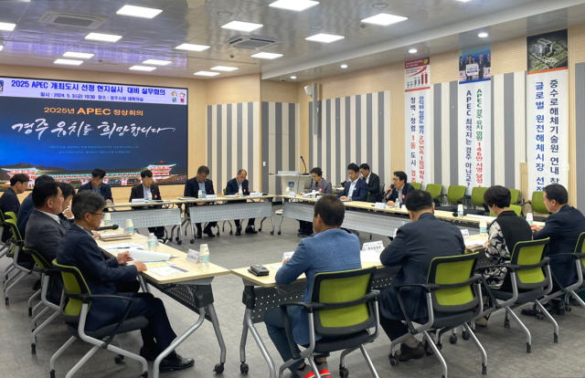 지난 3일 경주시청 대회의실에서 APEC 정상회의 개최 도시 선정 실사 대비 실무회의가 열리고 있다. 경주시 제공