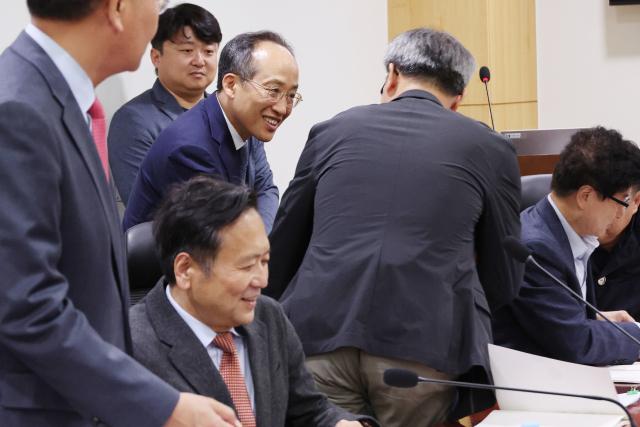 국민의힘 원내대표 경선에 출마한 추경호 의원이 7일 오후 서울 여의도 국회의원회관에서 유상범 의원실 주최로 열린 