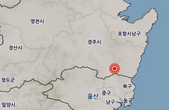 경주 규모 1.6 지진 발생 