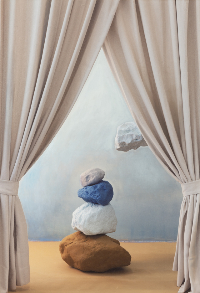 유현미, Self-replicate(Stone cloud No.7),101x70cm, Oil and inkjet print on canvas.
