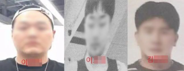 파타야 살인 사건 피의자 3명 얼굴. 디지털 교도소 캡처.