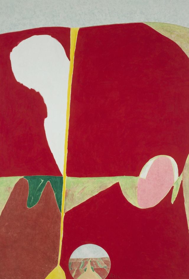 김선두, 느린 풍경, 142x205cm, 장지에 분채, 2022
