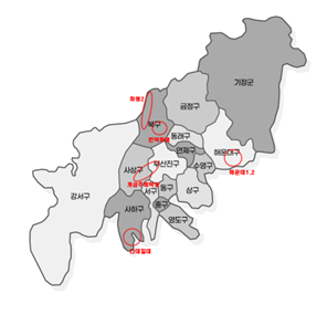 부산시 노후계획도시정비 대상 지역. [사진=부산시]