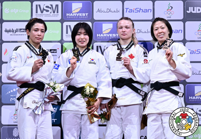 허미미(왼쪽에서 두 번째)가 21일 아랍에미리트(UAE) 아부다비 무바달라 아레나에서 열린 