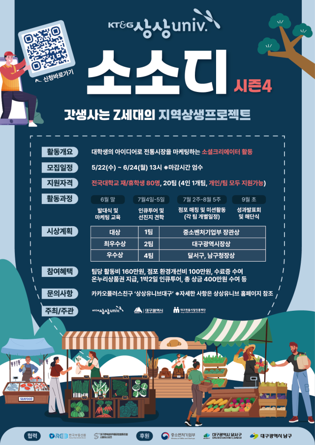 KT＆G 상상유니브 대구운영사무국이 대구광역시와 함께 지역 소상공인을 돕고 전통시장 활성화를 위한 상생 프로젝트 