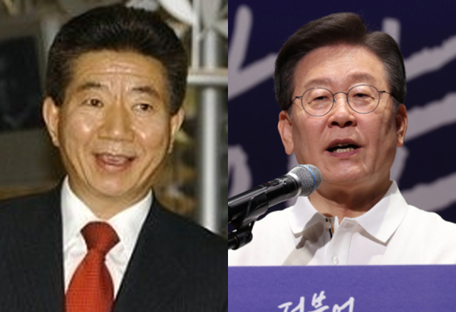 노무현 전 대통령, 이재명 더불어민주당 대표. 연합뉴스