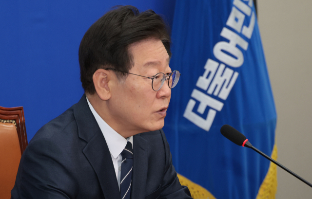 더불어민주당 이재명 대표가 25일 서울 여의도 국회에서 열린 연금개혁 관련 기자회견에서 발언하고 있다. 연합뉴스