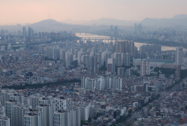 상공에서 바라본 서울 강남구, 송파구 등 서울시내 아파트 단지 전경. 연합뉴스