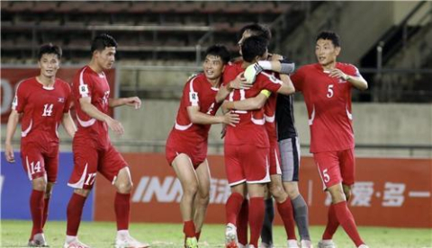 북한 축구대표팀. AFC 홈페이지 캡처