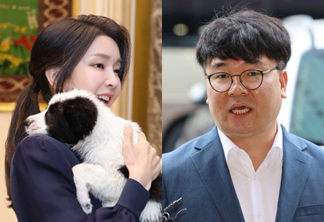 김건희 여사, 이명수 서울의소리 기자. 연합뉴스