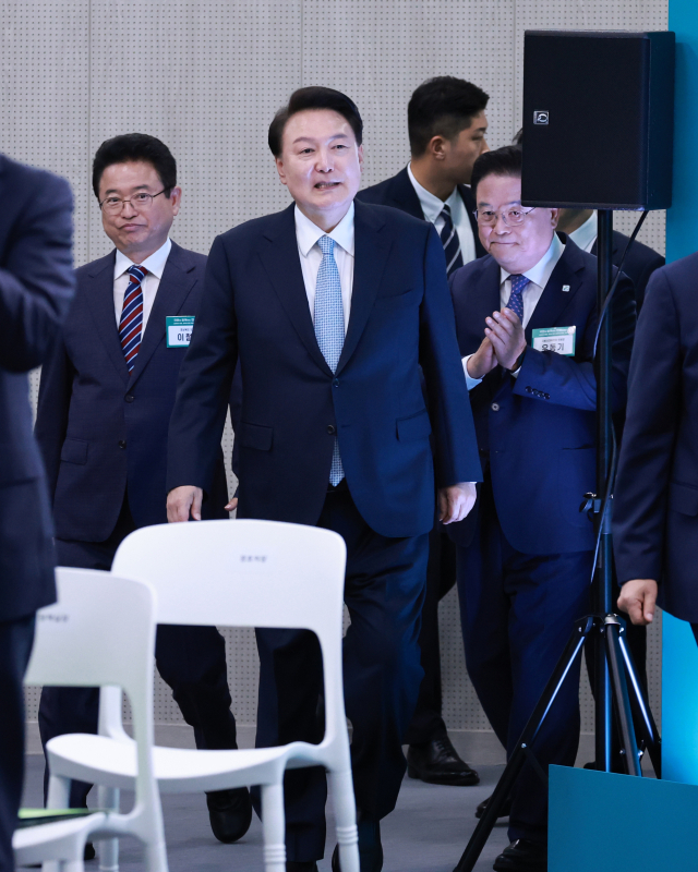윤석열 대통령이 20일 경북 경산시 영남대 천마아트센터에서 