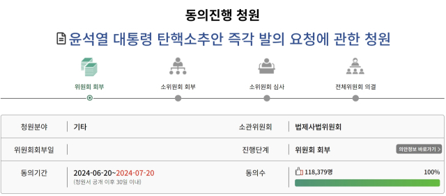 국회 국민동의청원 홈페이지 