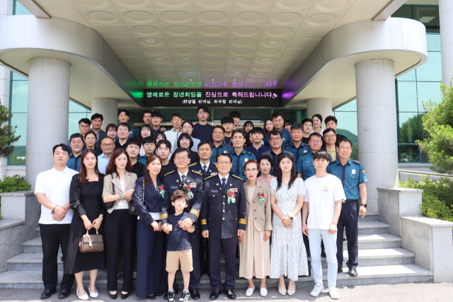 26일 청송경찰서에서 최수정·한상열 경감의 정년 퇴임식이 열렸다. 청송경찰서 제