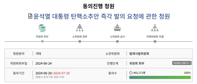 국회 국민동의청원 홈페이지