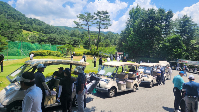 지난 2주 동안 강원도 센추리21 골프장에서 열린 골프 생활체육지도사 검증 테스트. 김현덕 교수 제공
