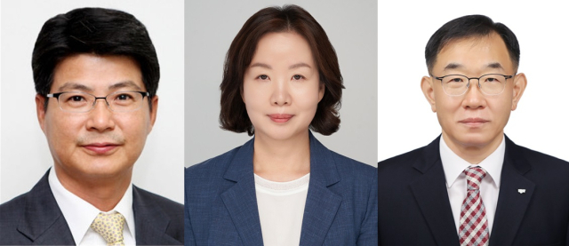 왼쪽부터 이성주 신용보증기금 전무이사와 염정원 신보 상임이사, 채병호 신보 상임이사. 신보 제공