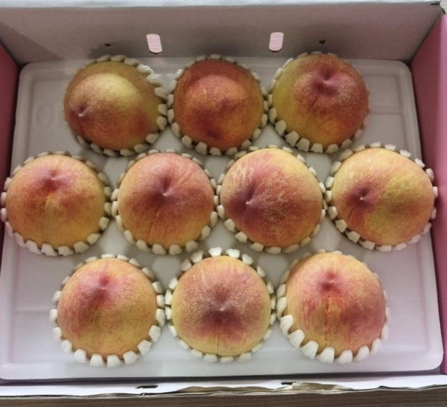 택배기사 A씨가 B씨 부부에게 선물 받은 복숭아. 보배드림 캡처