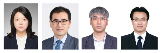 사진 왼쪽부터 박경 식품영양학과 교수, 김종오 약학부 교수, 우창훈 약리학교실 교수, 정연식 도시공학과 교수. 영남대 제공
