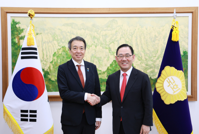 주호영 부의장은 26일 미즈시마 코이치 주한 일본 대사와 면담을 가졌다. 국회 제