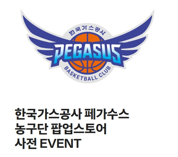한국가스공사 페가수스 농구단 팝업스토어 이벤트 안내. 더현대 대구점 제공.