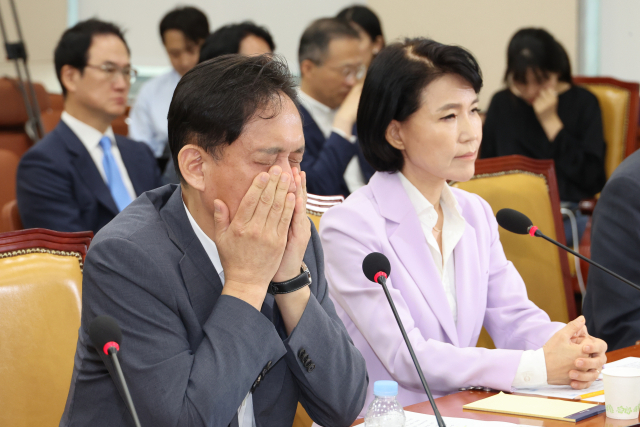 김태규 방송통신위원장 직무대행이 14일 오후 국회에서 열린 과학기술정보방송통신위원회의