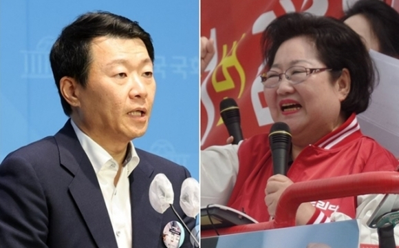 윤희석 국민의힘 대변인과 김을동 국민의힘 전 의원. 연합뉴스, 페이스북