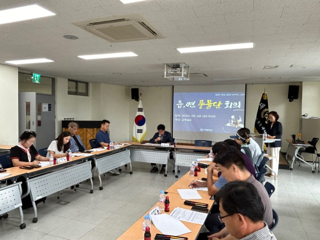 내달 28일 열리는 제1회 대가야풍물대축제 사전 회의 모습. 고령군 제공