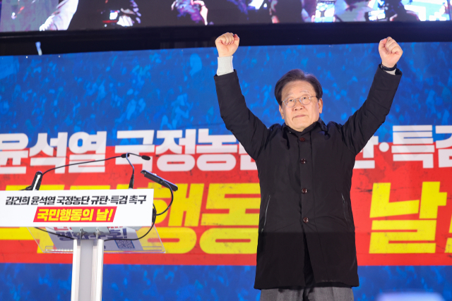 더불어민주당 이재명 대표가 지난 9일 오후 서울 숭례문 일대에서 열린 