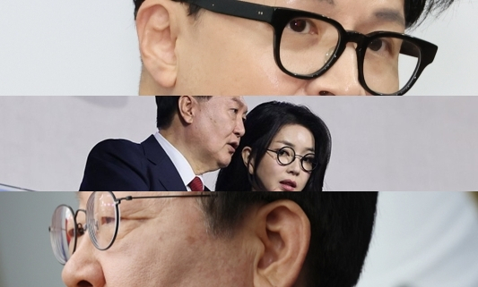 한동훈 국민의힘 대표, 윤석열 대통령, 김건희 여사, 이재명 더불어민주당 대표. 연합뉴스
