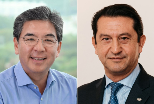 현대차 장재훈 사장(왼쪽) 호세 무뇨스 COO. 연합뉴스