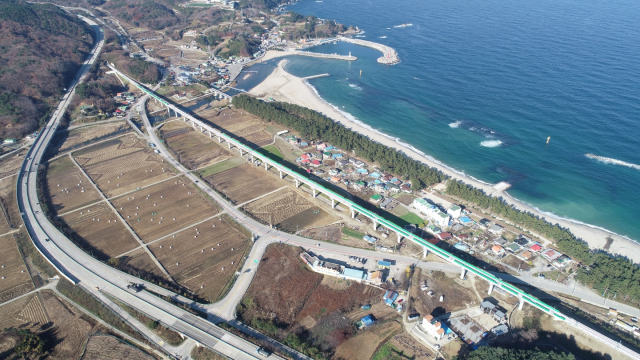 동해선 철도 전경. 경북도 제공.